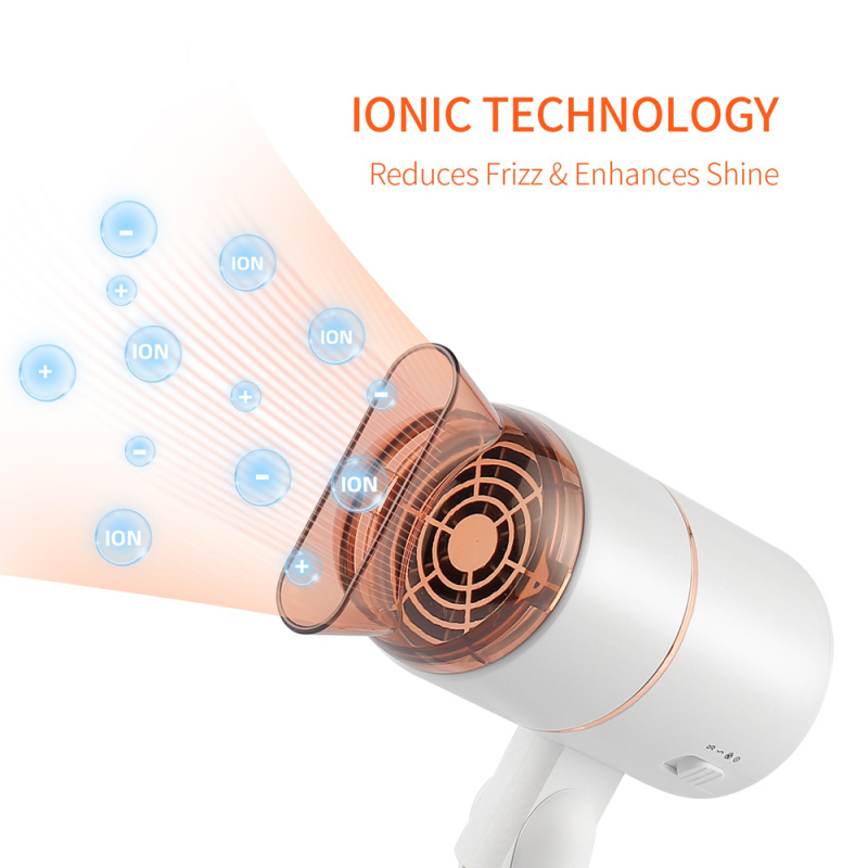 Professional Hair Dryer Strong Wind Hot and Cold Air Wind Electric Foldable Negative Ionic Hammer Blower Dry Lazy Hairdryer salon Three-speed Desktop Hands Free Hair Dryer