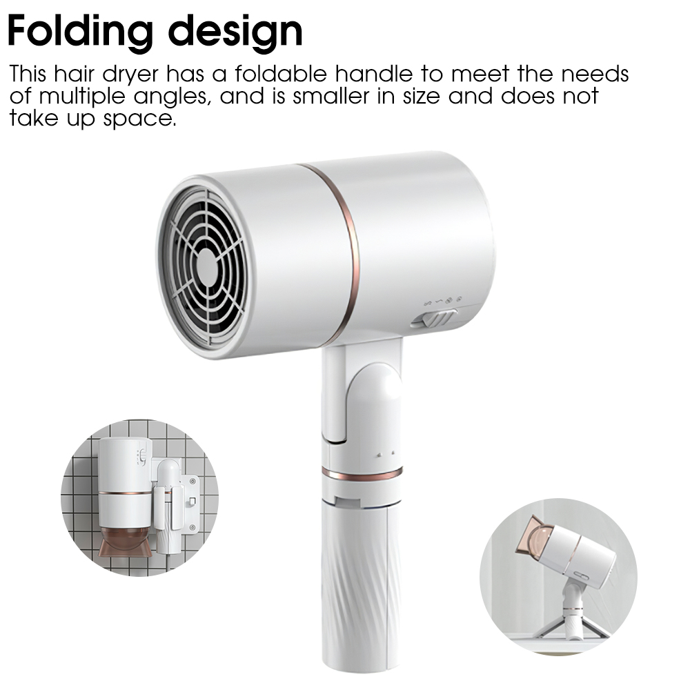 Professional Hair Dryer Strong Wind Hot and Cold Air Wind Electric Foldable Negative Ionic Hammer Blower Dry Lazy Hairdryer salon Three-speed Desktop Hands Free Hair Dryer