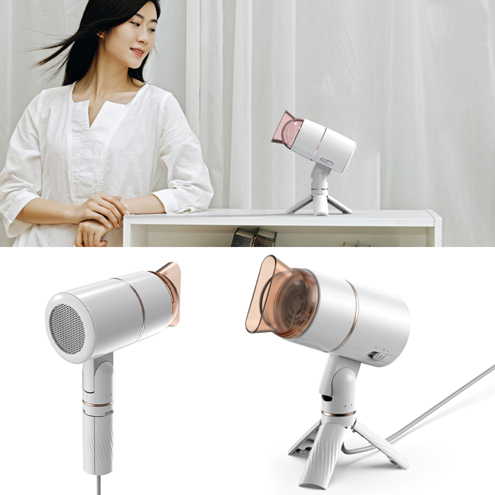 Professional Hair Dryer Strong Wind Hot and Cold Air Wind Electric Foldable Negative Ionic Hammer Blower Dry Lazy Hairdryer salon Three-speed Desktop Hands Free Hair Dryer
