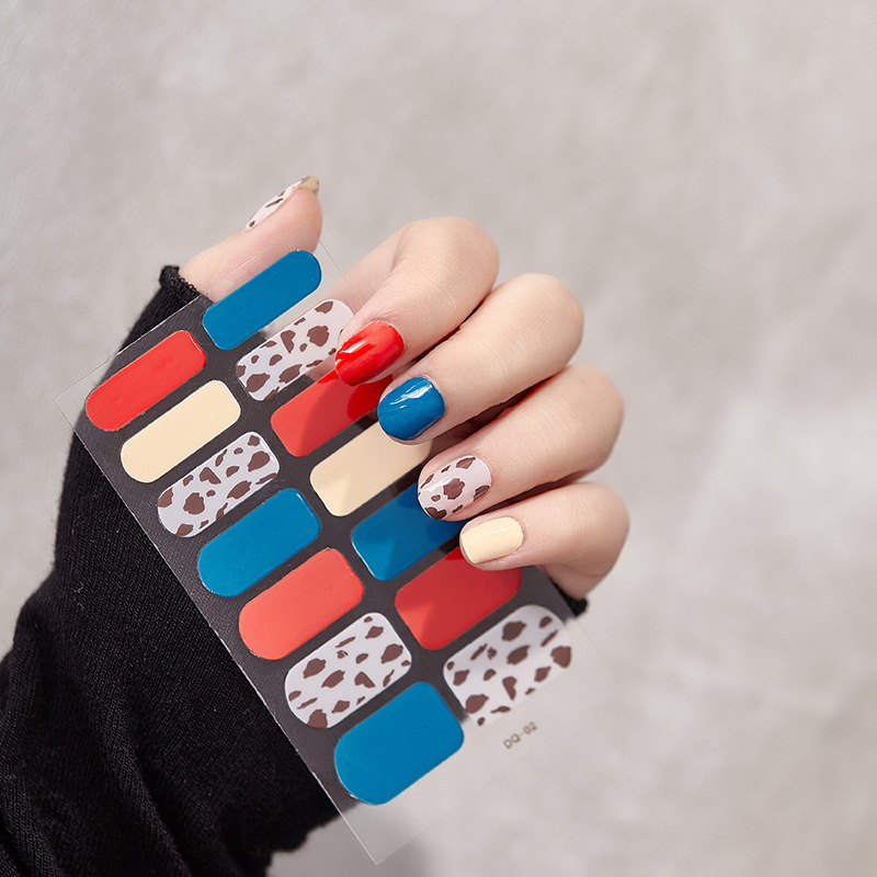 2 Sheets Glitter Gradient Color Nail Stickers Nail Wraps Full Cover Nail Polish Sticker DIY Self Adhesive Nail Art Decoration