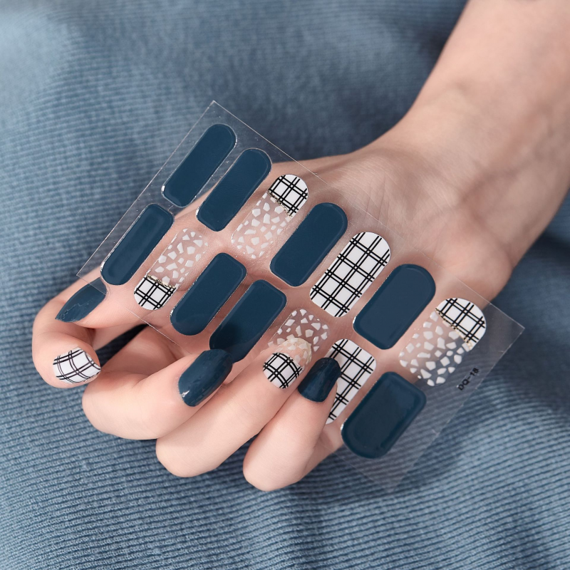 2 Sheets Glitter Gradient Color Nail Stickers Nail Wraps Full Cover Nail Polish Sticker DIY Self Adhesive Nail Art Decoration