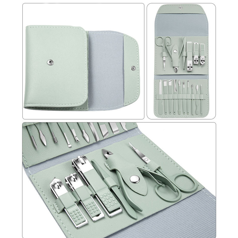 New Arrival 12pcs 16pcs/set Nail Clipper Manicure Set High Quality Stainless Nail Cutter Pedicure Scissor Cuticle Nipper Nail Tools Personal Care Kit