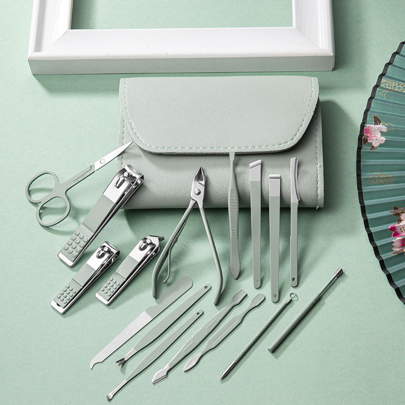 New Arrival 12pcs 16pcs/set Nail Clipper Manicure Set High Quality Stainless Nail Cutter Pedicure Scissor Cuticle Nipper Nail Tools Personal Care Kit
