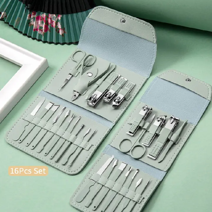 New Arrival 12pcs 16pcs/set Nail Clipper Manicure Set High Quality Stainless Nail Cutter Pedicure Scissor Cuticle Nipper Nail Tools Personal Care Kit