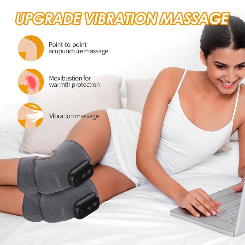New Arrival 3 in 1 Electric Heating Vibration Knee Massager Far Infrared Joint Brace Support Vibrador Back Shoulder Massage Knee Pain Relief Massager