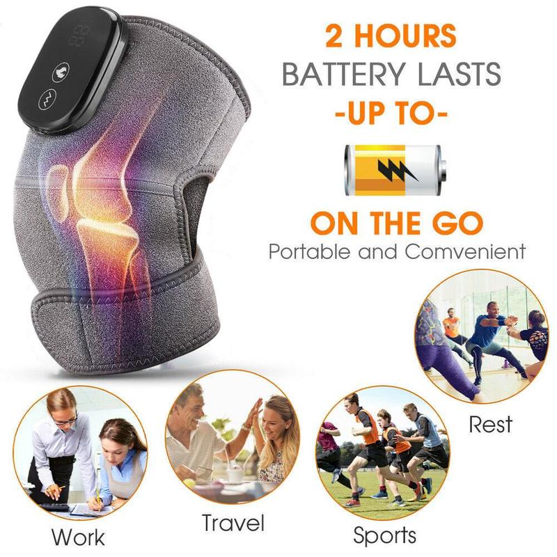 New Arrival 3 in 1 Electric Heating Vibration Knee Massager Far Infrared Joint Brace Support Vibrador Back Shoulder Massage Knee Pain Relief Massager