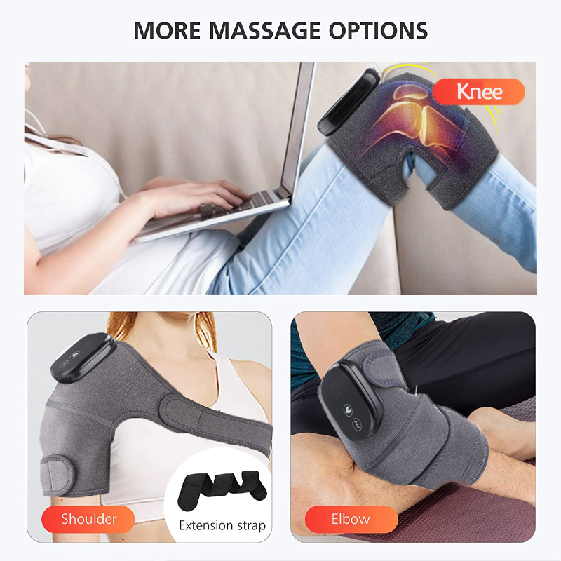 New Arrival 3 in 1 Electric Heating Vibration Knee Massager Far Infrared Joint Brace Support Vibrador Back Shoulder Massage Knee Pain Relief Massager