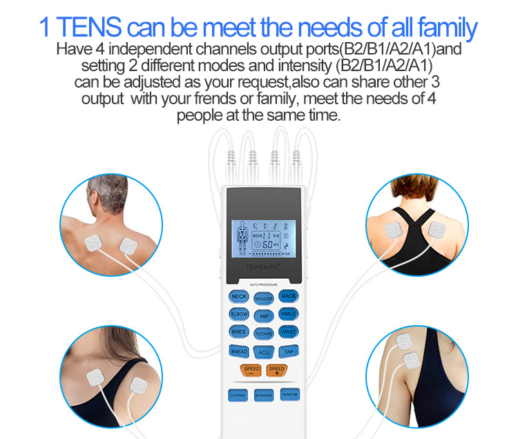 15 Modes Pain Relief Tens Device Physical Therapy Machine Menstrual Pain Relief For Women 4 Channel TENS Unit LCD Display Muscle Stimulator Body Massager