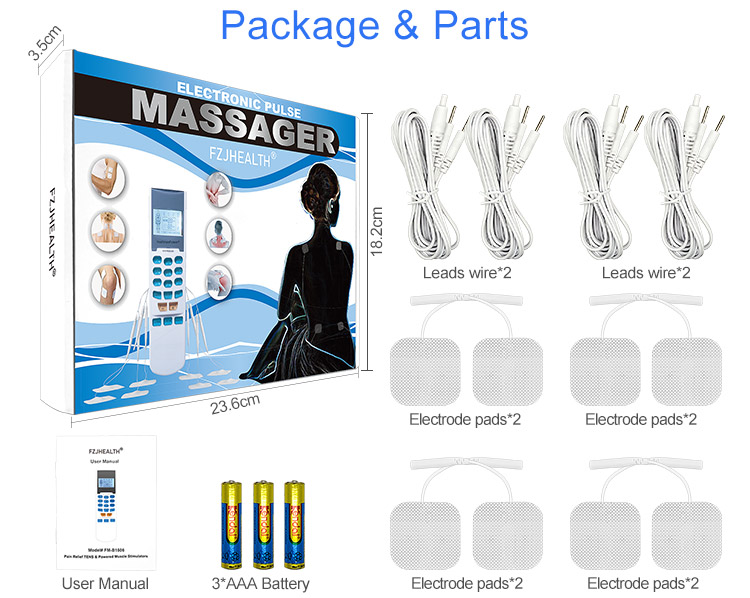 15 Modes Pain Relief Tens Device Physical Therapy Machine Menstrual Pain Relief For Women 4 Channel TENS Unit LCD Display Muscle Stimulator Body Massager
