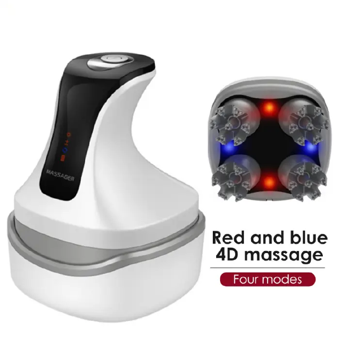 New Arrival 4D Electric Head Massager Wireless Scalp Massage IPX7 Waterproof Promote Hair Growth Body Deep Tissue Kneading Massager