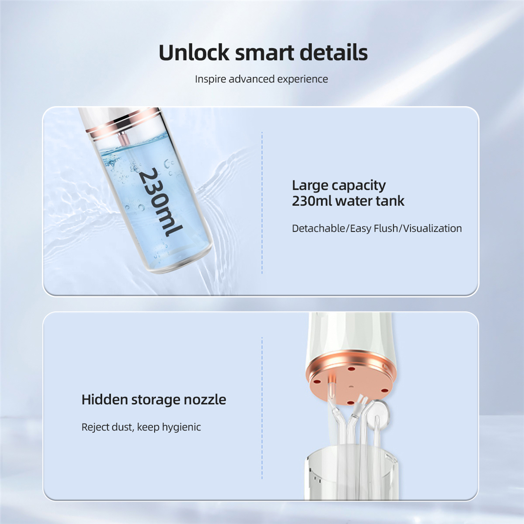 New Arrival Oral Irrigator USB Rechargeable Water Flosser Portable Dental Water Jet 230ML Water Tank Waterproof Teeth Cleaner With 4 Nozzles
