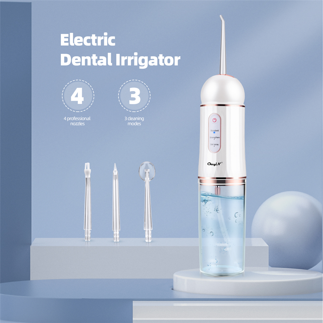 New Arrival Oral Irrigator USB Rechargeable Water Flosser Portable Dental Water Jet 230ML Water Tank Waterproof Teeth Cleaner With 4 Nozzles