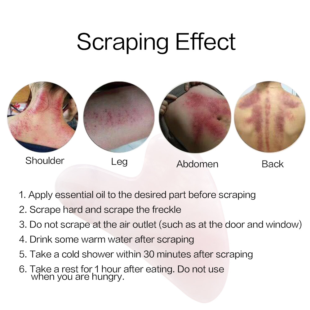 New Arrival Natural Stone Ice Rose Quartz Guasha Massager V Face Board Facial Neck Therapy Scraper Health Care Gua Sha Massager Beauty Care