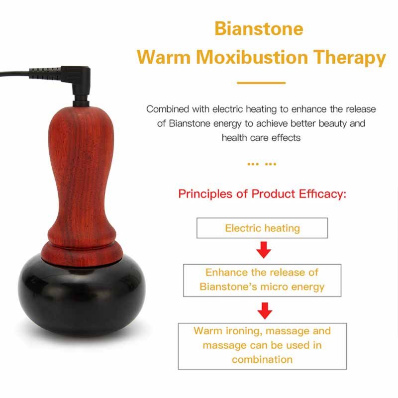 Hot Stone Electric Gua Sha Massager Natural Stone Needle Guasha Scraping Back Neck Face Massage Relax Muscles Skin Lift Care Spa