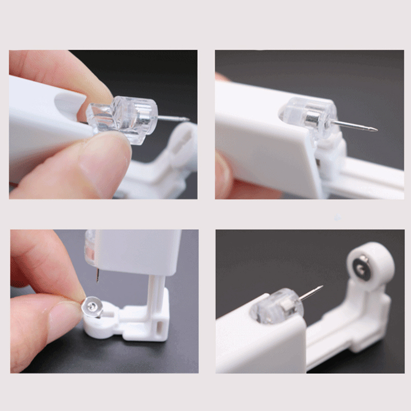 1pc Disposable Ear Piercing Device, Low Pain Piercing Artifact, Hypoallergenic Ear Nail Gun Piercing, Professional Painless Ear Piercing, Automatic Hand-piercing Tool