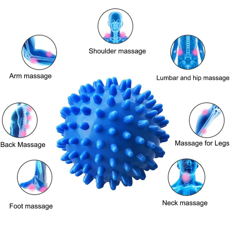 Exercise Balls Durable PVC Spiked Massage Ball Trigger Point Massage Ball Sport Fitness Hand Foot Pain Relief Relieve Plantar Fasciitis Hedgehog 7cm