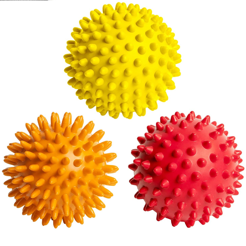 Exercise Balls Durable PVC Spiked Massage Ball Trigger Point Massage Ball Sport Fitness Hand Foot Pain Relief Relieve Plantar Fasciitis Hedgehog 7cm