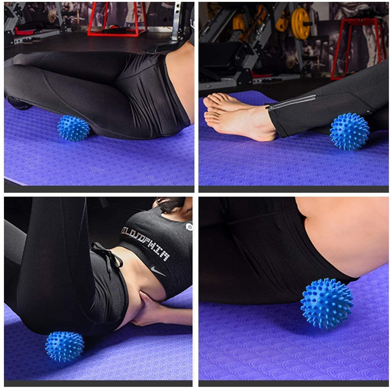 Exercise Balls Durable PVC Spiked Massage Ball Trigger Point Massage Ball Sport Fitness Hand Foot Pain Relief Relieve Plantar Fasciitis Hedgehog 7cm