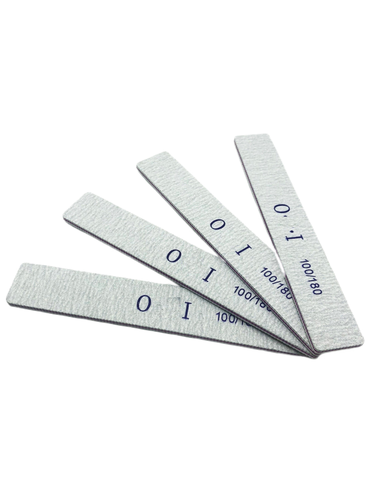 10Pcs/lot Nail File 100/180 Professional Double Side Sandpaper Strong Thick Sanding Buffer Files Grey Sandpaper Nail File Wood
