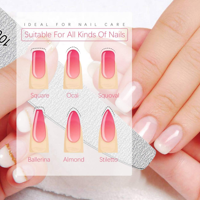 10Pcs/lot Nail File 100/180 Professional Double Side Sandpaper Strong Thick Sanding Buffer Files Grey Sandpaper Nail File Wood