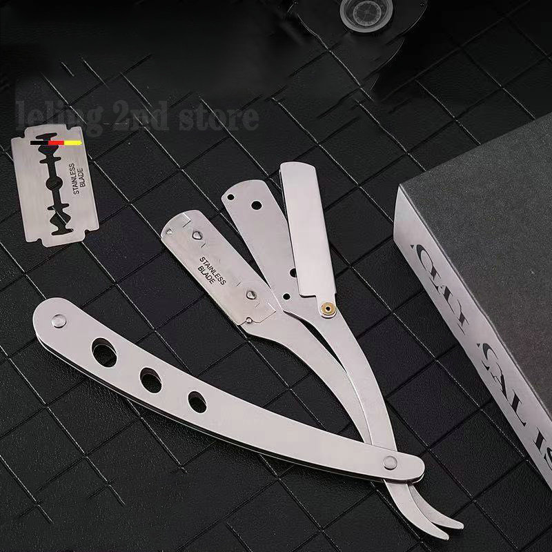 Colourful Professional Manual Shaver Straight Edge Stainless Steel Sharp Barber Razor Folding Shaving Beard Cutter Wholesale