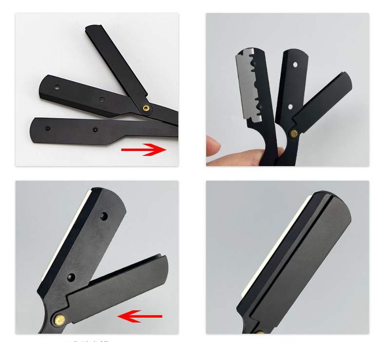 Colourful Professional Manual Shaver Straight Edge Stainless Steel Sharp Barber Razor Folding Shaving Beard Cutter Wholesale