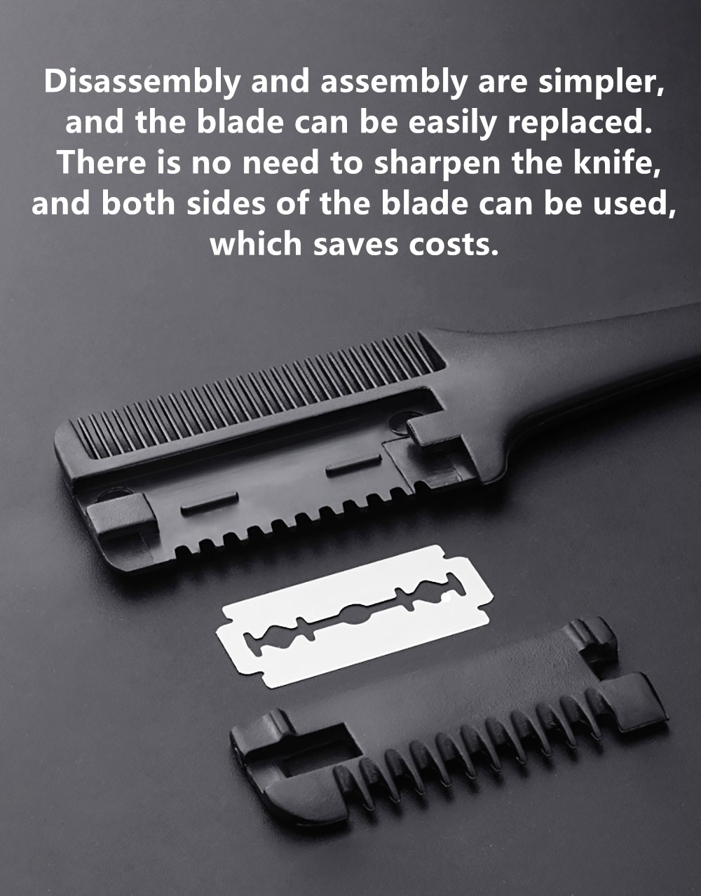 Hair Comb Carbon Hair Brush Professional Salon Hairdressing Barbers Handle Brush With Razor Blades DIY Styling Tools