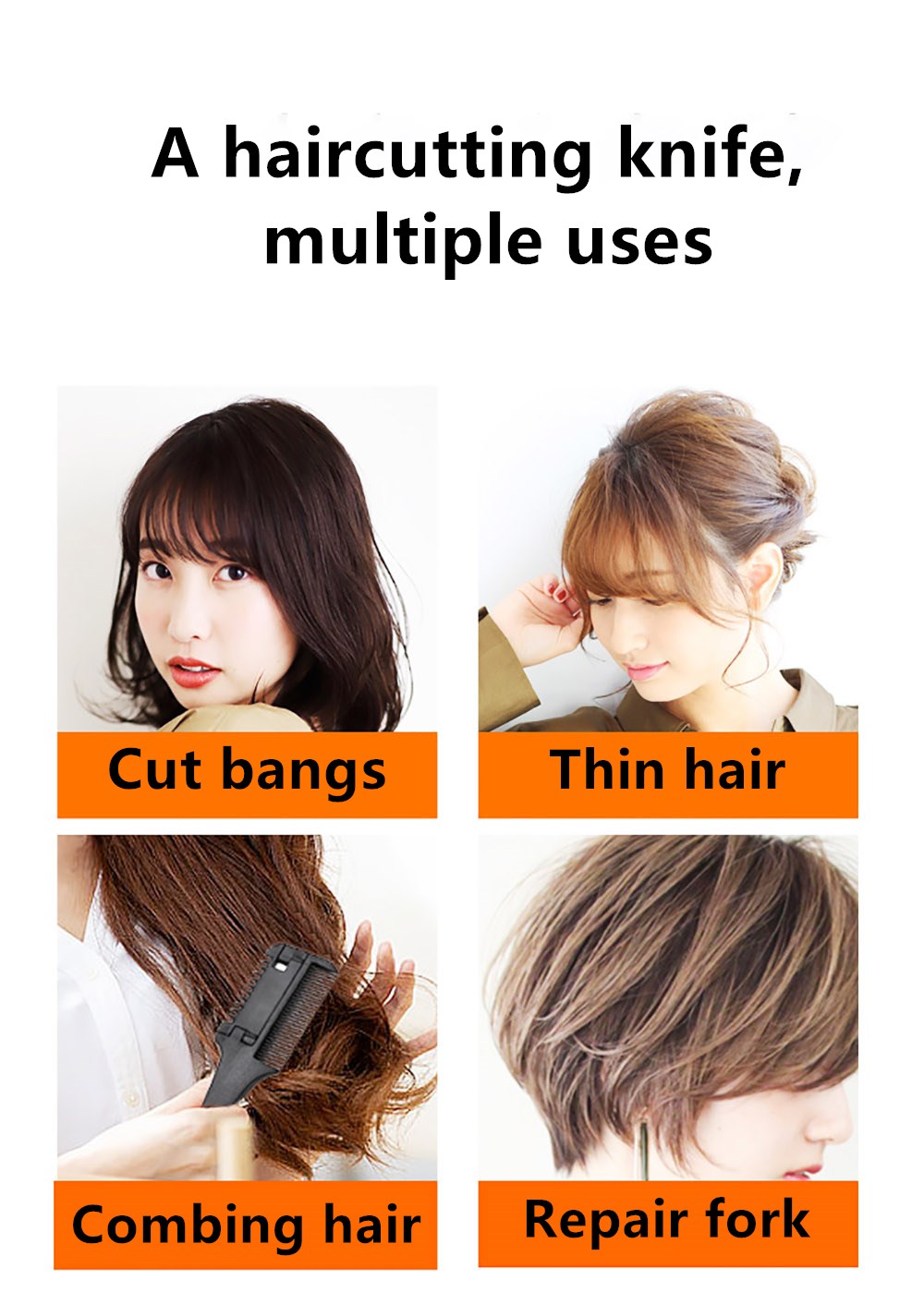 Hair Comb Carbon Hair Brush Professional Salon Hairdressing Barbers Handle Brush With Razor Blades DIY Styling Tools