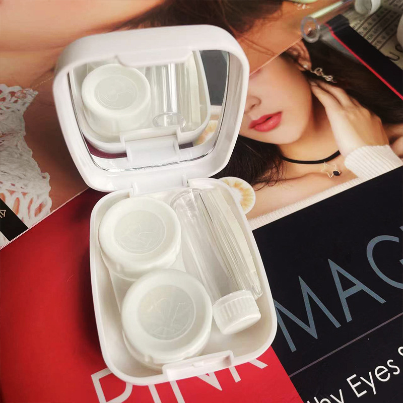 Contact Lenses Box Mirror Container Travel Kit Mini Contact Lens Case Pocket Portable Easy Carry Make Up Beauty Pupil Storage