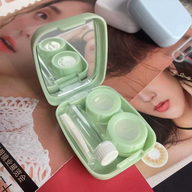 Contact Lenses Box Mirror Container Travel Kit Mini Contact Lens Case Pocket Portable Easy Carry Make Up Beauty Pupil Storage