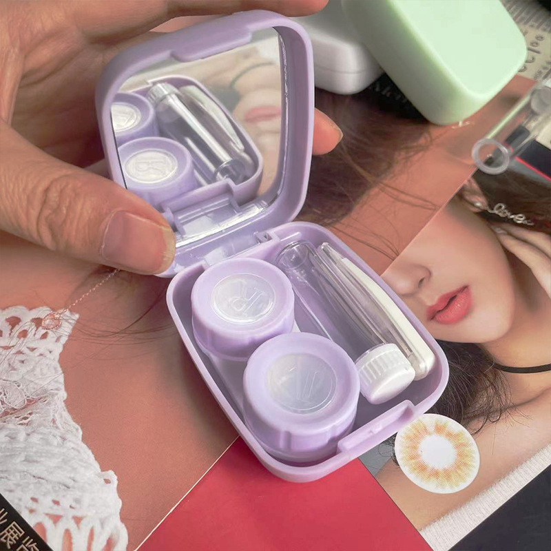 Contact Lenses Box Mirror Container Travel Kit Mini Contact Lens Case Pocket Portable Easy Carry Make Up Beauty Pupil Storage