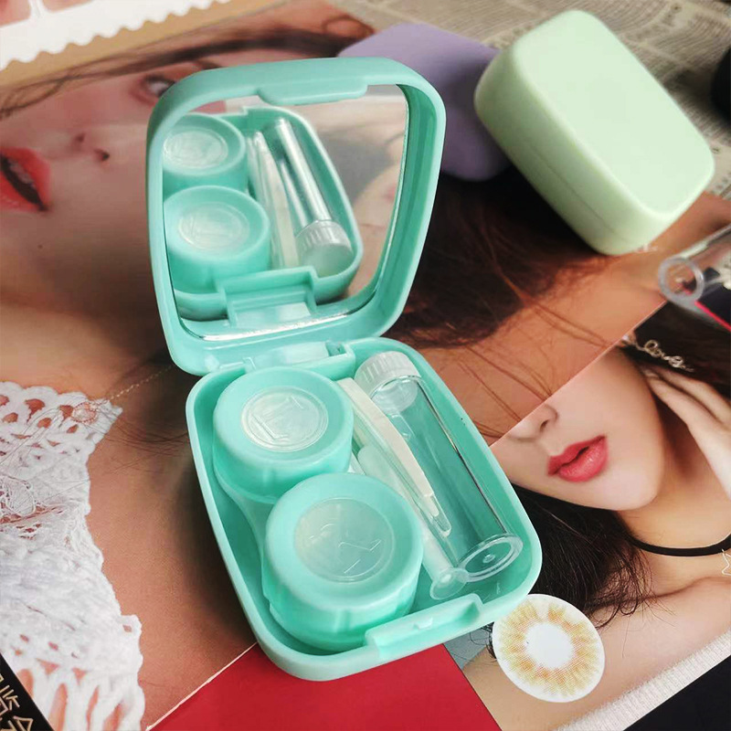 Contact Lenses Box Mirror Container Travel Kit Mini Contact Lens Case Pocket Portable Easy Carry Make Up Beauty Pupil Storage