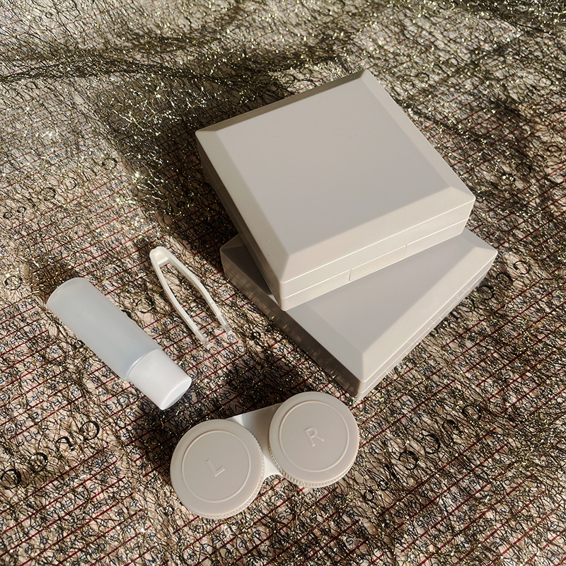 Contact Lenses Box Mirror Container Travel Kit Cold Solid Color Mini Contact Lens Case Pocket Portable Easy Carry Make Up Beauty Pupil Storage