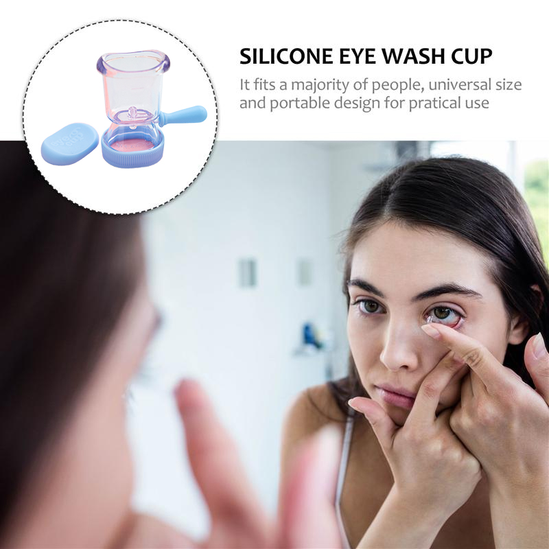 1pc Silicone Eye Wash Cup Soft Eye Cleaner Professional Eyewash Container for Men Women Students Random Color Make Up Beauty Pupil Storage