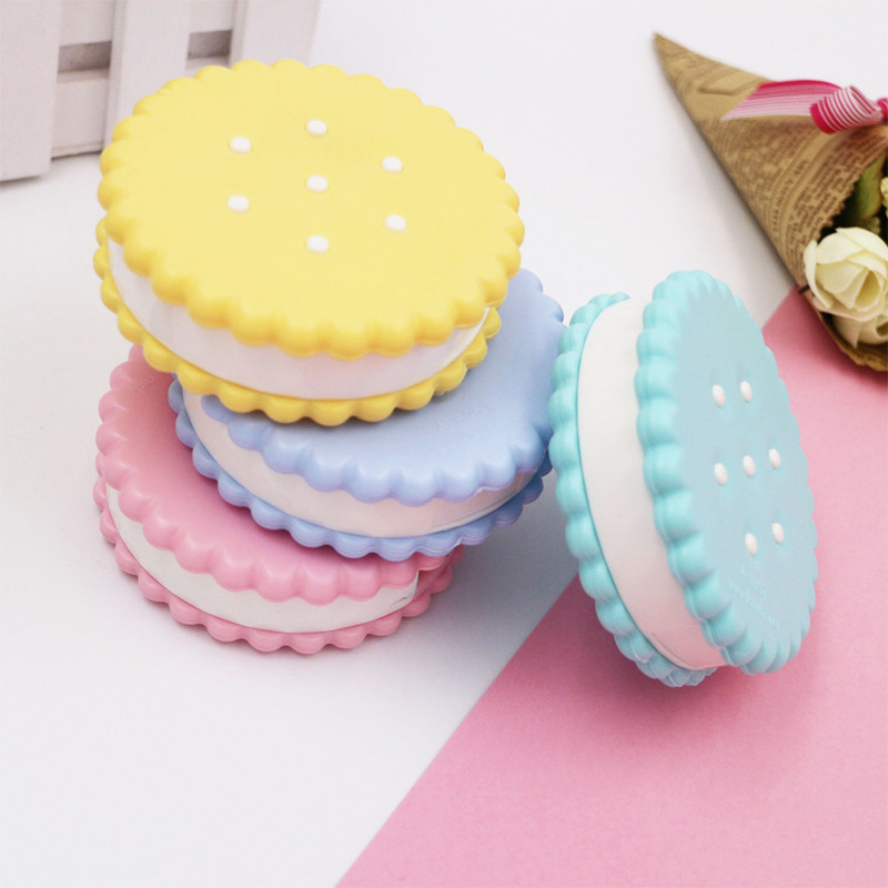 New Arrival Cartoon Cute Cookie Glasses Double Contact Lenses Box Contact Lens Case For Eyes Care Kit Holder Container Gift