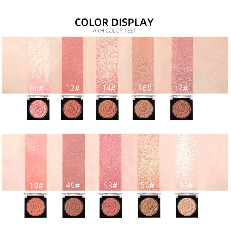 New Arrival Face Mineral Blush Baked Powder Palette Shimmer Matte Blushes Powder Women Facial Contour Shadow Pigment Blusher Cosmestics