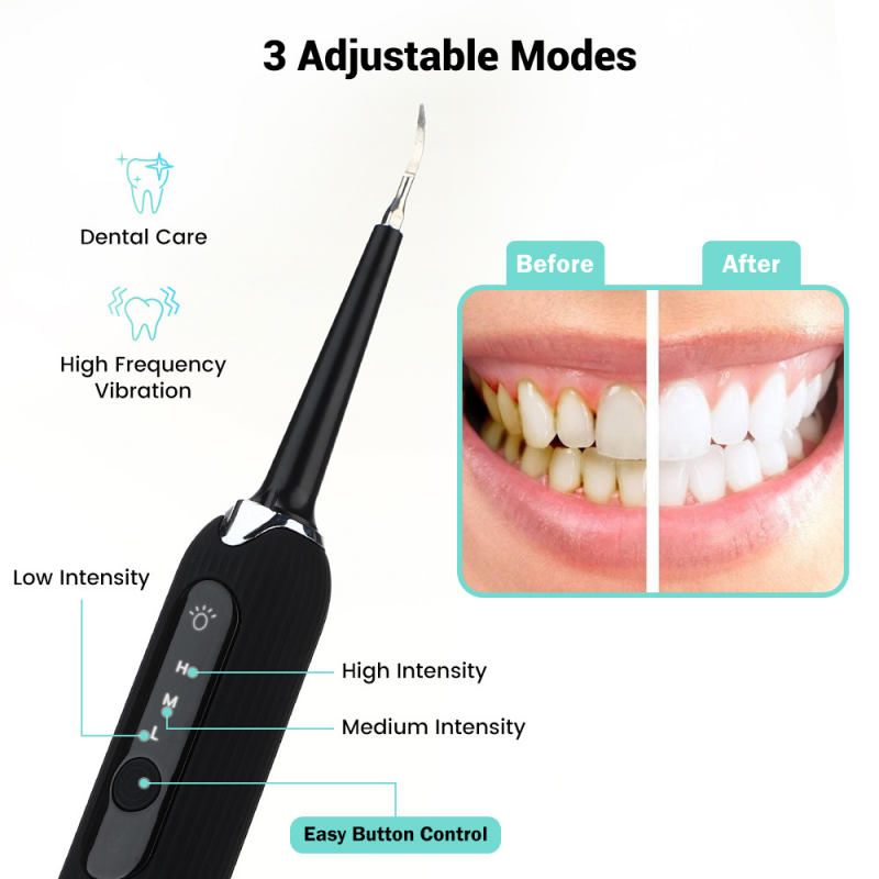 Electric 7 in1 Dental Scaler Vibration Tooth Calculus Remover Sonic High Frequency Stains Tartar Toothbrush Cleaner Portable