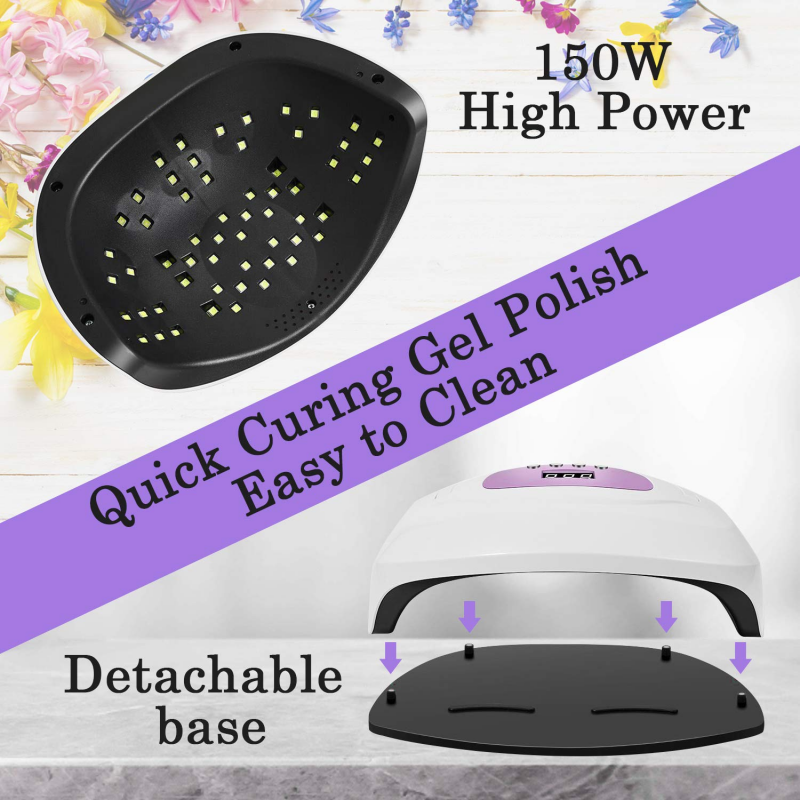57LEDs Powerful UV LED Nail Dryer For Drying Nail Gel Polish 150W 4 Timers Portable Design With Large LCD Touch Screen Smart Sensor Nail Lamp