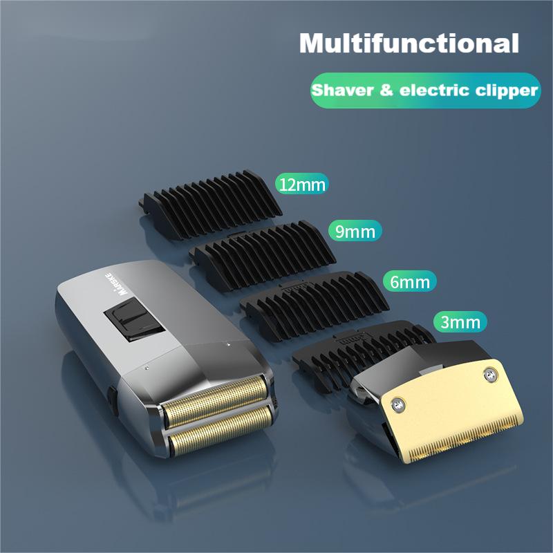 2 in 1 Reciprocating Shaver Electric Hair Clipper Trimmer With 4 limit comb Powerful Rechargeable Shaving Machine Wet & Dry Beard Razor for Men 2 Floating Shaver Head Bald Head Shaving Machine