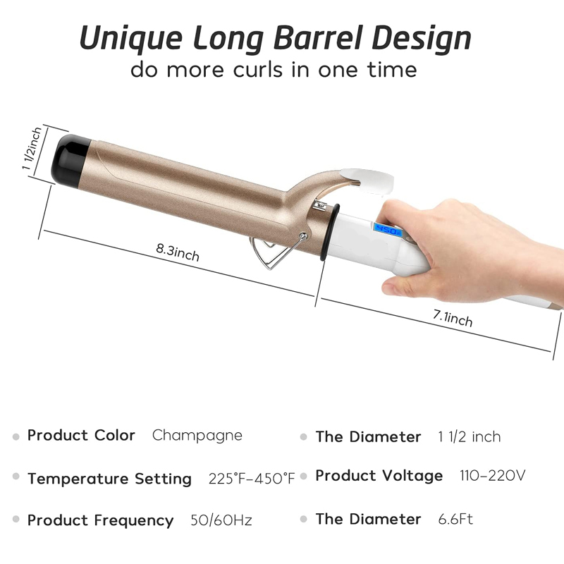 New Arrival Electric Professional Ceramic Hair Curler LCD Curling Iron Roller Curls Wand Waver Fashion Styling Tools