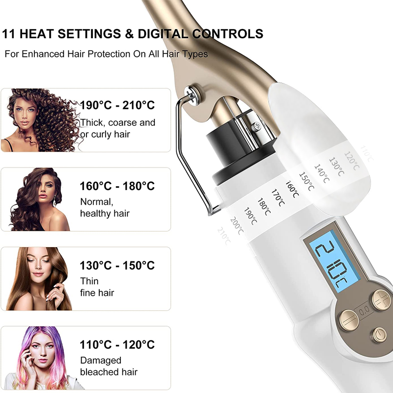 New Arrival Electric Professional Ceramic Hair Curler LCD Curling Iron Roller Curls Wand Waver Fashion Styling Tools