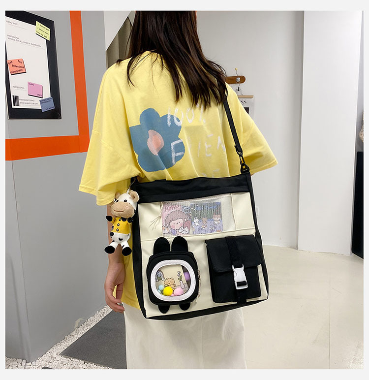 Handbags For Girls Ladies Women Multi-pocket design Shoulder Tote Bag Zipper Canvas Large Capacity Female Crossbody Bags