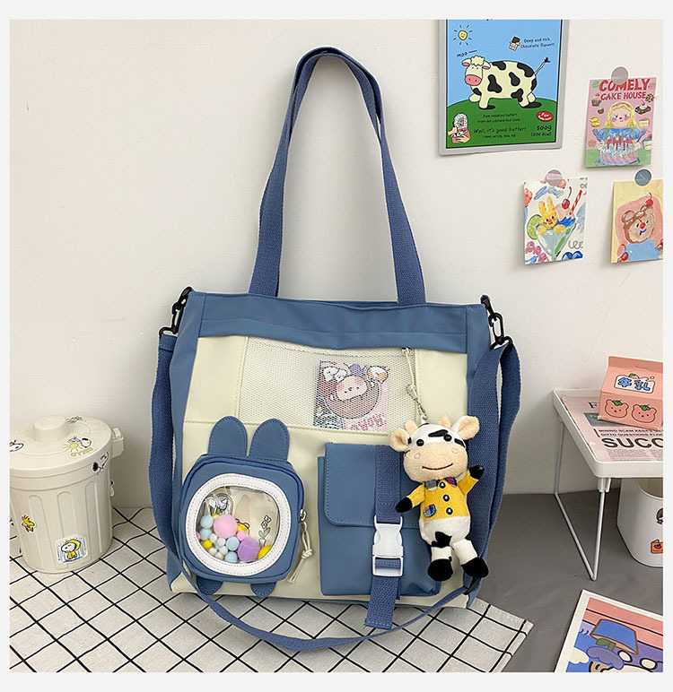 Handbags For Girls Ladies Women Multi-pocket design Shoulder Tote Bag Zipper Canvas Large Capacity Female Crossbody Bags