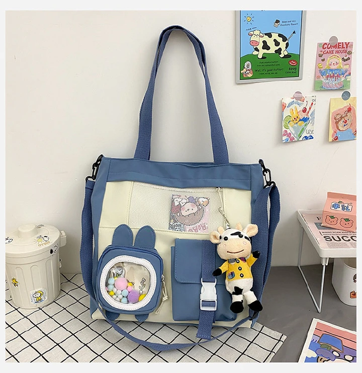 Handbags For Girls Ladies Women Multi-pocket design Shoulder Tote Bag Zipper Canvas Large Capacity Female Crossbody Bags