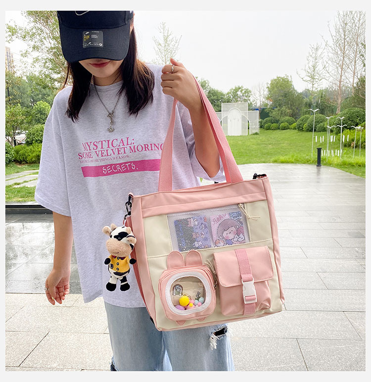 Handbags For Girls Ladies Women Multi-pocket design Shoulder Tote Bag Zipper Canvas Large Capacity Female Crossbody Bags