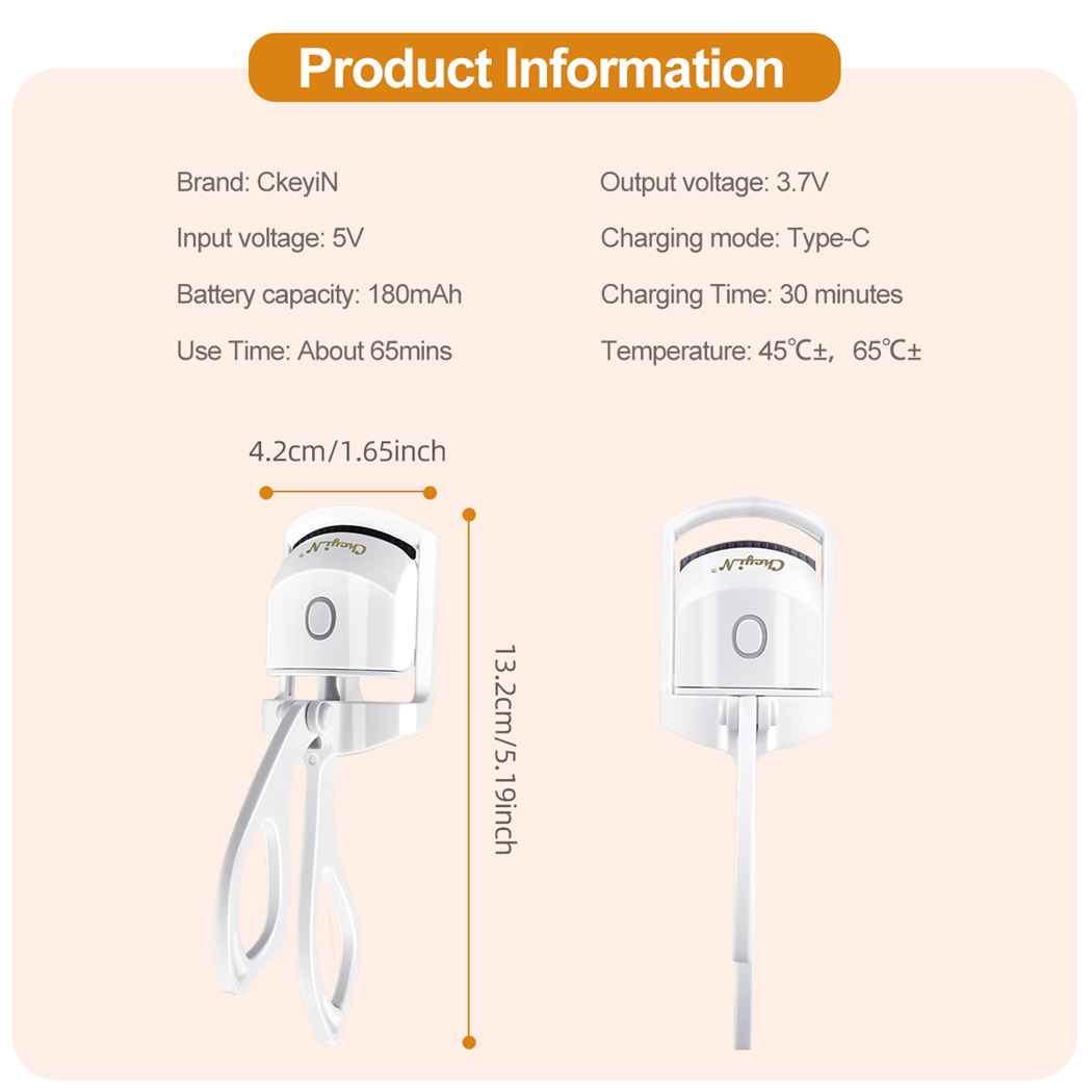 Electric Heated Eyelash Curler Curling Charging Double-temperature Beauty Eyelashes Perm Clip Long-lasting Curl Quick Heating