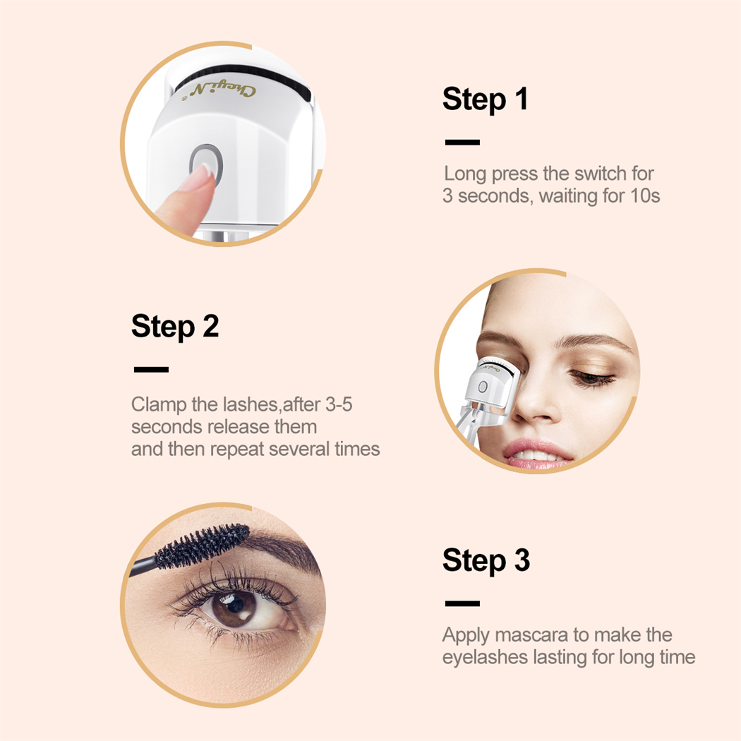Electric Heated Eyelash Curler Curling Charging Double-temperature Beauty Eyelashes Perm Clip Long-lasting Curl Quick Heating
