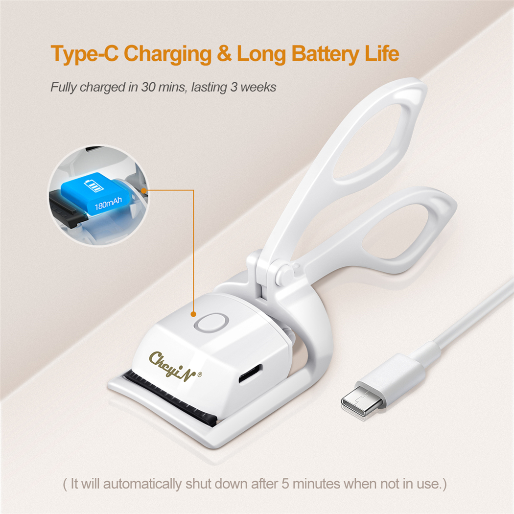 Electric Heated Eyelash Curler Curling Charging Double-temperature Beauty Eyelashes Perm Clip Long-lasting Curl Quick Heating