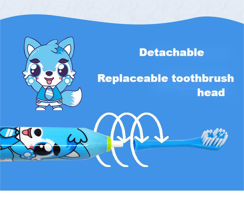 Toothbrush Soft Bristle for Battery Type Children's Electric Toothbrush Cute Cartoon Kids Oral Cleaning Accessory Automatic Ultrasonic Waterproof Toothbrush