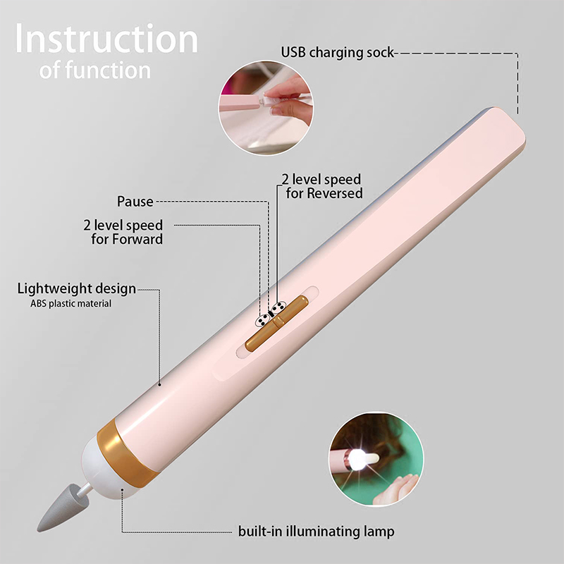 Electric Nail Drill Machine Nail Grinder Polishing Machine Portable Mini Electric Manicure Art Pen Tools For Gel Removal 1 Set